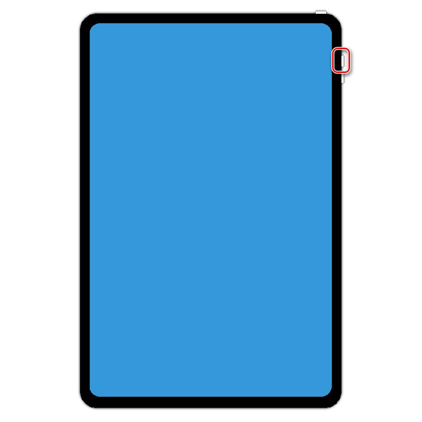 Задържане на бутона за увеличаване на звука на iPad Pro