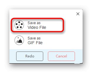 Избор на формат за запазване на видео от екрана чрез онлайн услугата Apowersoft