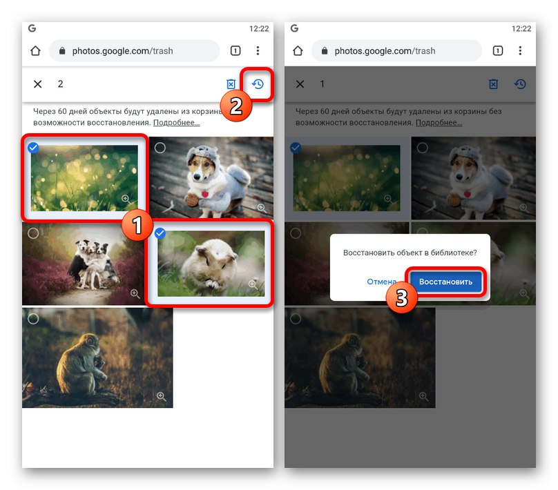 Wyróżnianie obrazów w koszyku w witrynie mobilnej Zdjęć Google