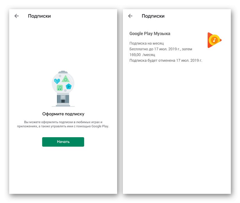 Преглед на абонаменти в Google Play Store на Android