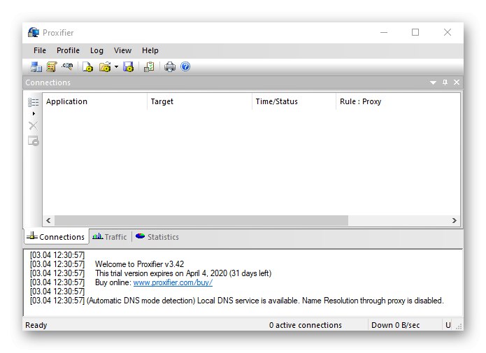 Konfigurační software proxy Proxifier