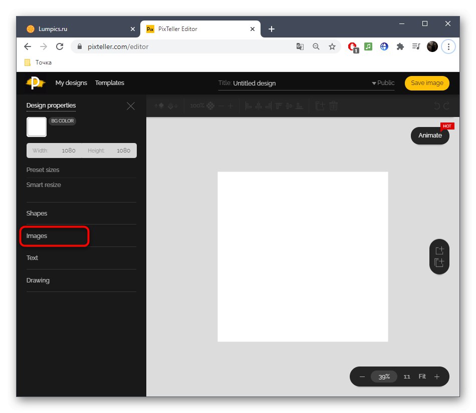 Prejdite na pridanie obrázka pre animáciu v online službe PixTeller
