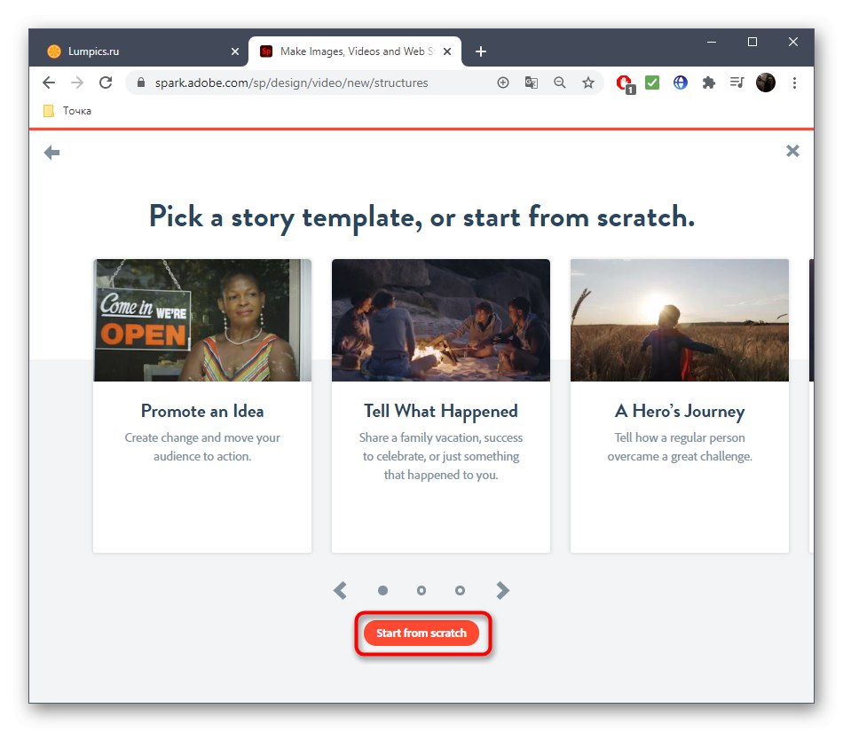 Začnite s novým projektom v online službe Adobe Spark