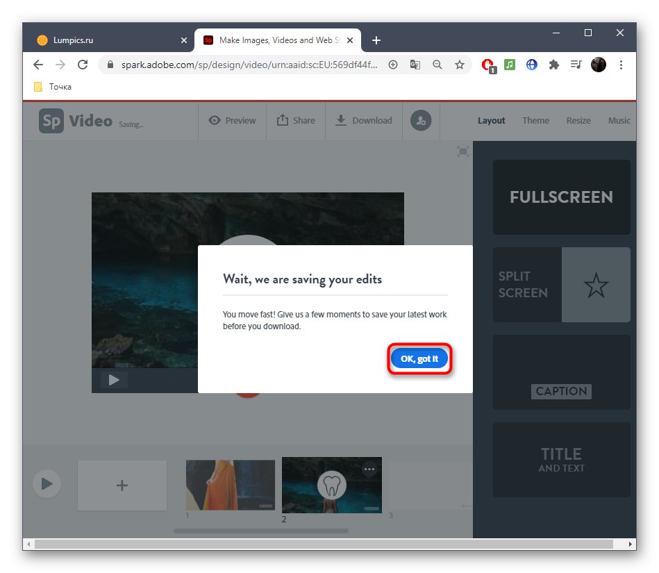 Znova uložte obrázok do online služby Adobe Spark