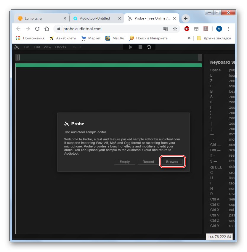 Idite na odabir melodije u mrežnom studiju Audiotool u pregledniku Google Chrome
