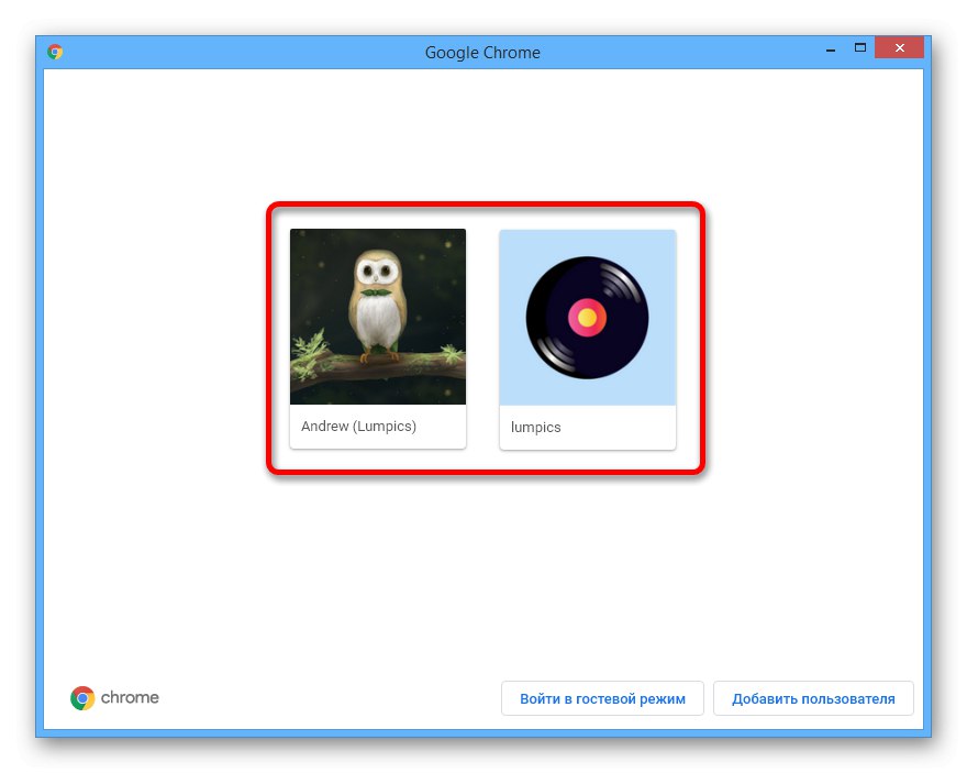 Процес на избор на потребител в браузъра Google Chrome