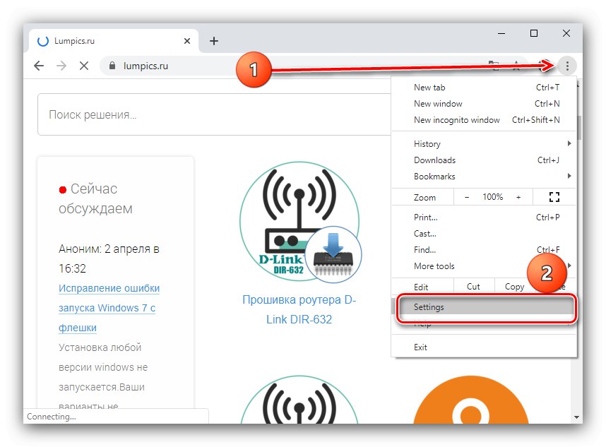 Отворите подешавања за промену језика у прегледачу Гоогле Цхроме