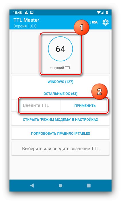 Začnite vnašati novo vrednost za spreminjanje TTL v Androidu s pomočjo TTL Master
