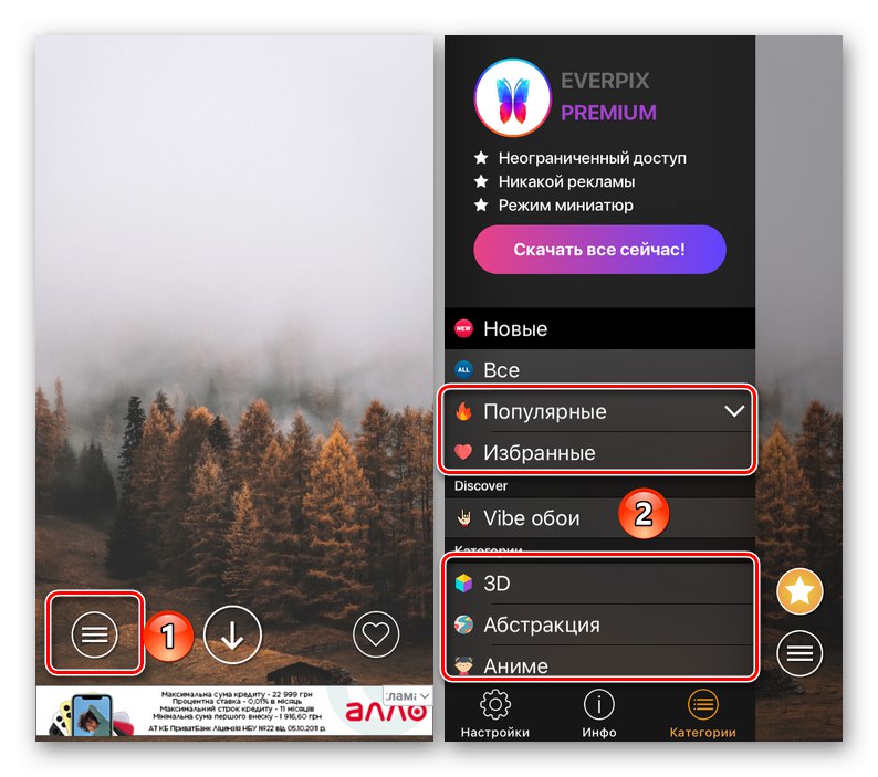 انتخاب یک دسته برای جستجوی تصویر در برنامه iPhone Everpix