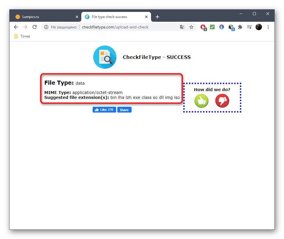 Určenie formátu súboru prostredníctvom online služby CheckFileType