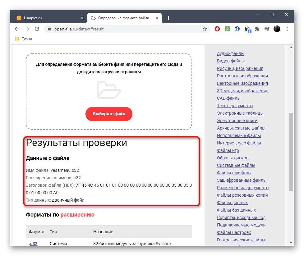 Úspešná detekcia formátu súboru prostredníctvom služby Open File online
