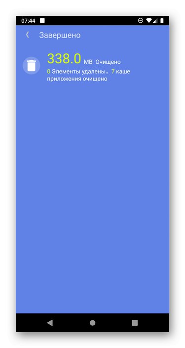 Výsledek úspěšného čištění v aplikaci Super Cleaner pro Android