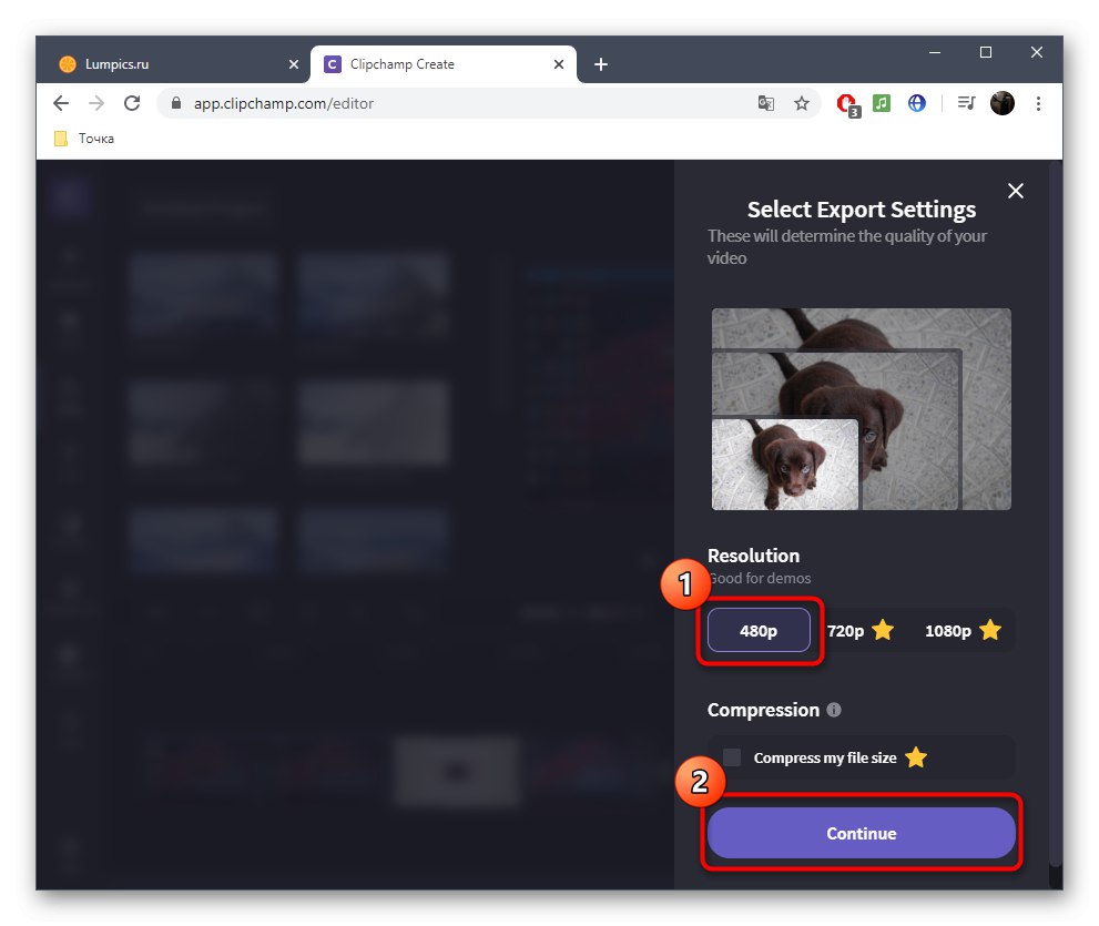 انتخاب قالب برای ذخیره ویدیو در سرویس آنلاین Clipchamp