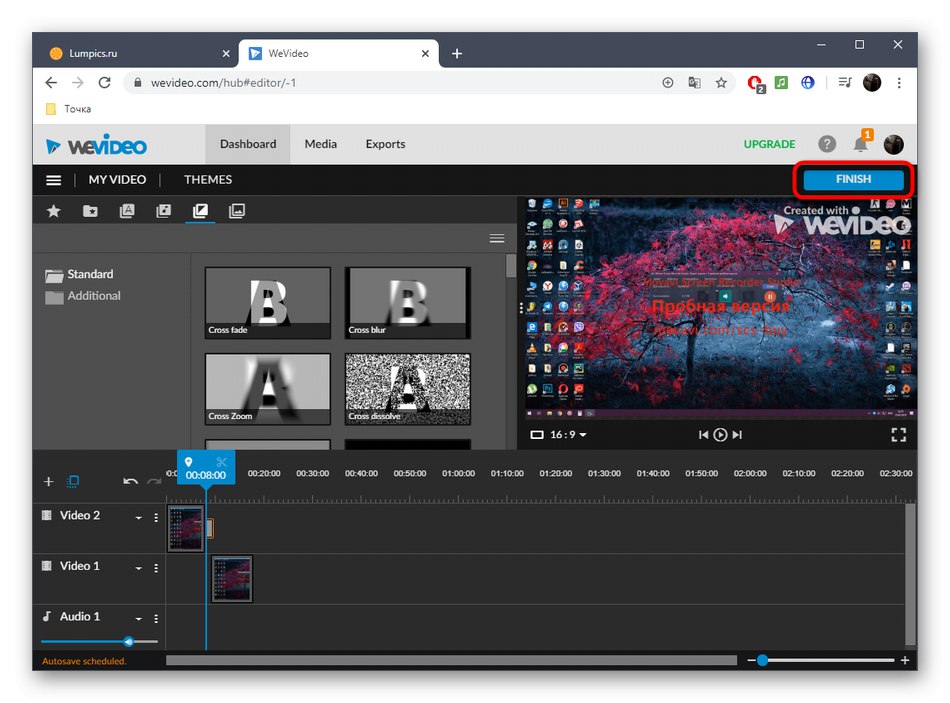 پس از ادغام موفقیت آمیز ، به ذخیره فیلم در سرویس آنلاین WeVideo بروید