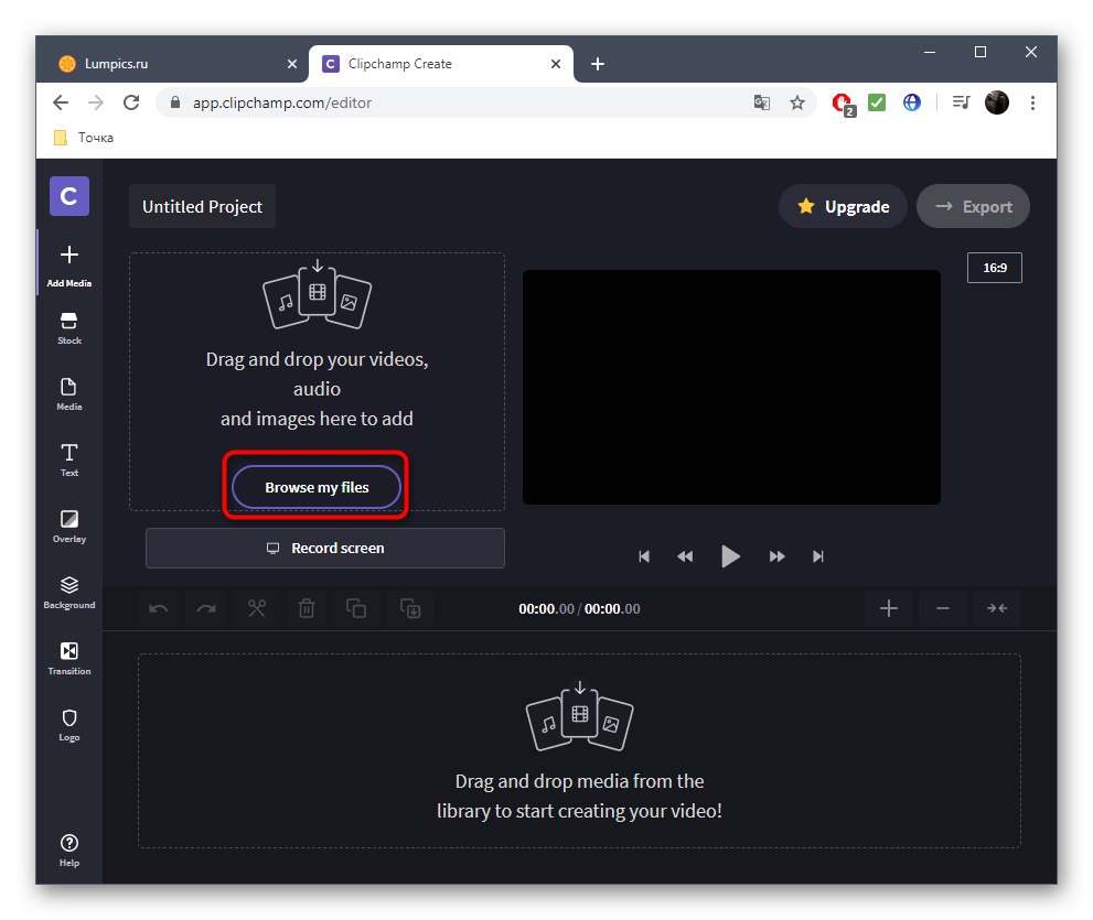 به افزودن فیلم برای چسباندن در سرویس آنلاین Clipchamp بروید