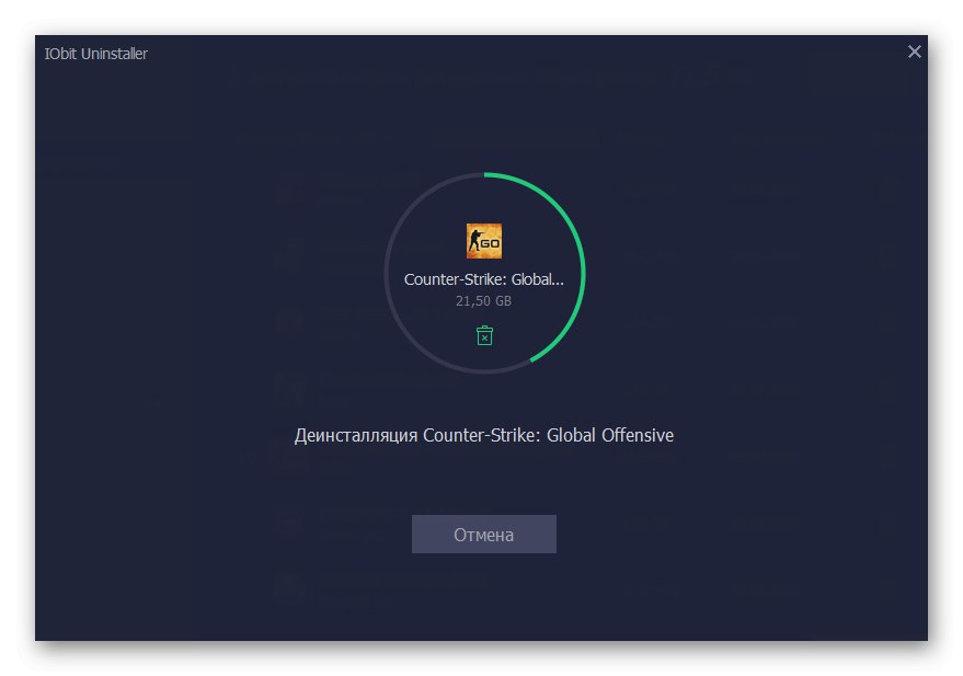 Очікування завершення видалення гри Counter-Strike Global Offensive через IObit Uninstaller