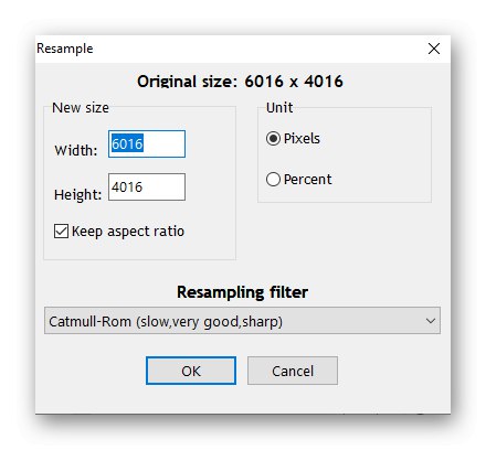 Zmena rozlíšenia fotografie pri jej kompresii v RIOT
