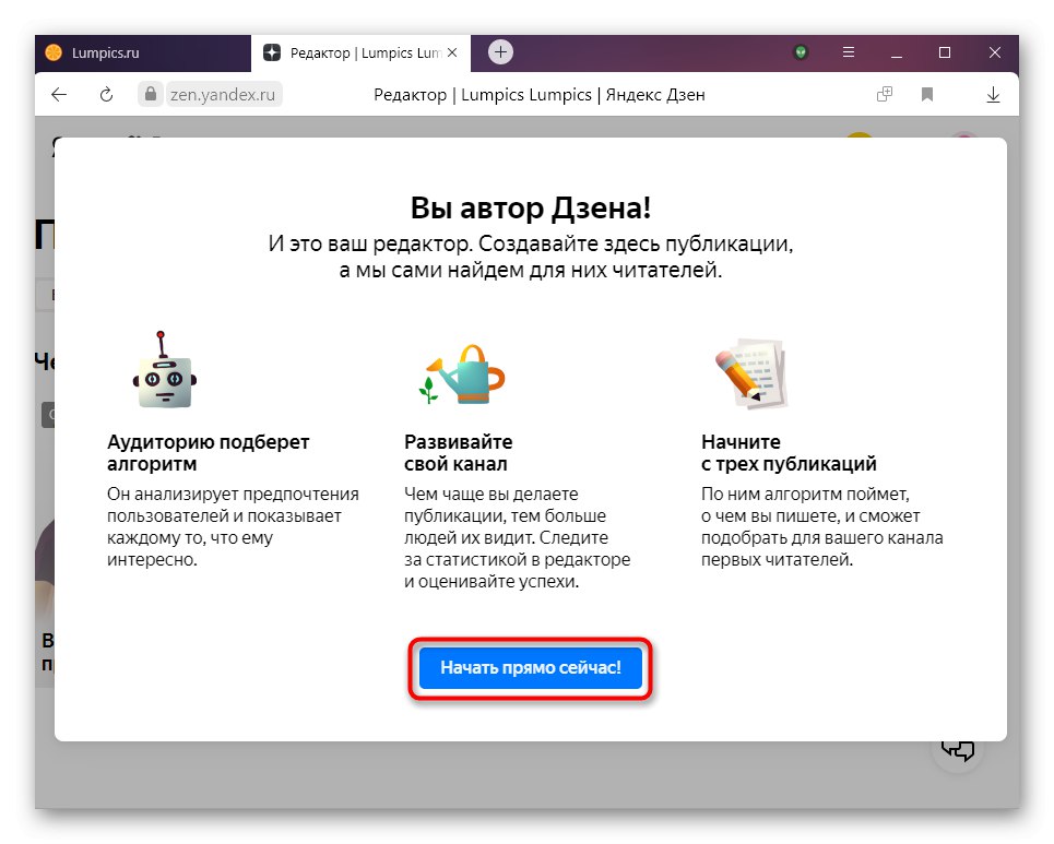 Pridobivanje statusa avtorja v Yandex.Dzen