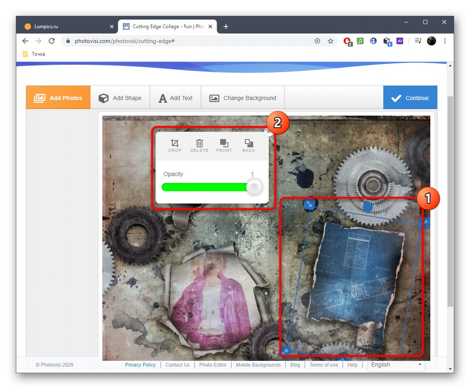 Konfigurowanie kolażu zdjęć za pośrednictwem usługi online PhotoVisi