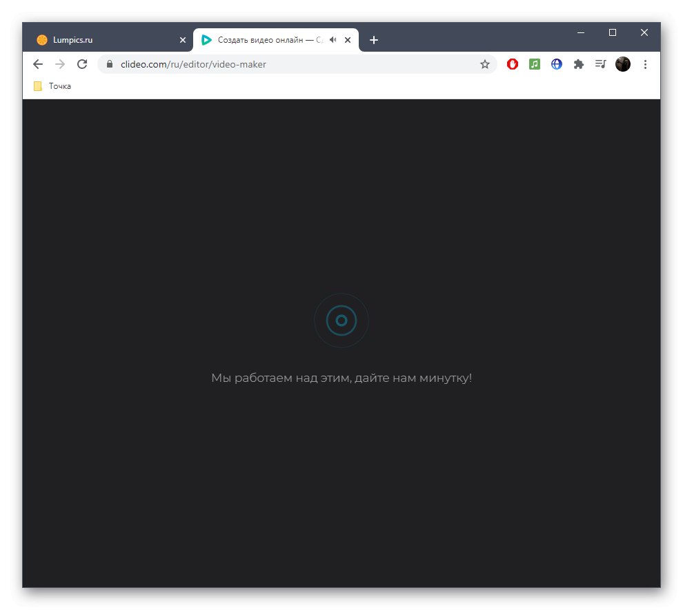 Postopek urejanja videoposnetka pri ustvarjanju prek spletne storitve Clideo