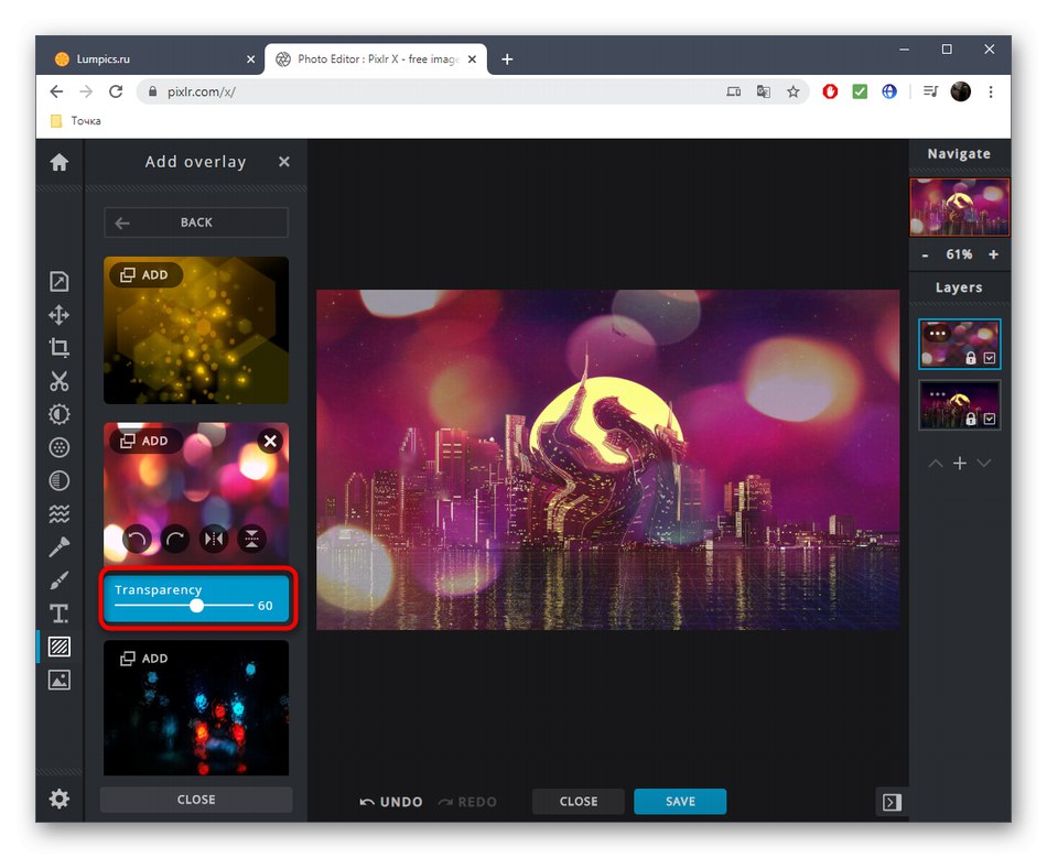 ضبط تأثير بوكيه لتحسين التصوير الفوتوغرافي في خدمة PIXLR عبر الإنترنت