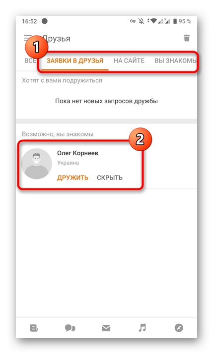 Výberom priateľa zobrazíte položky v mobilnej aplikácii Odnoklassniki