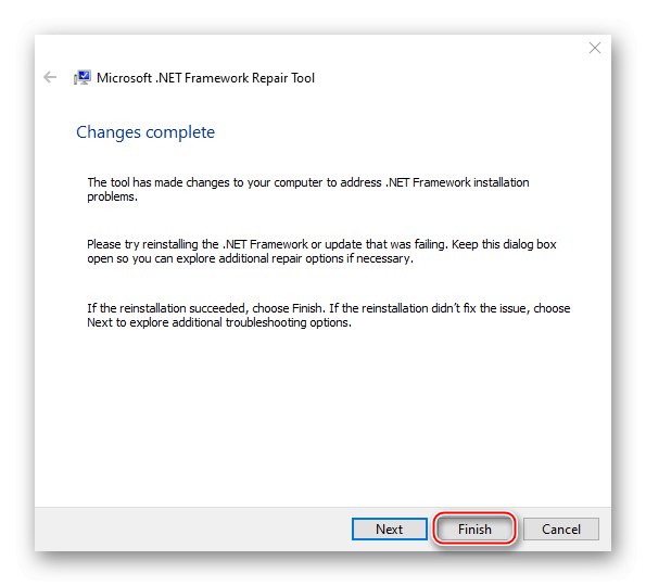 Zatvorite alat za popravak NET Framework da biste deinstalirali NET Framework iz sustava Windows 10