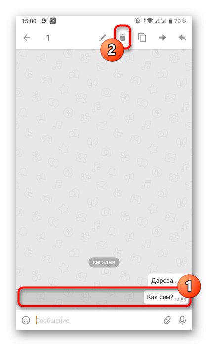 Izbirno brisanje sporočil v mobilni aplikaciji Odnoklassniki