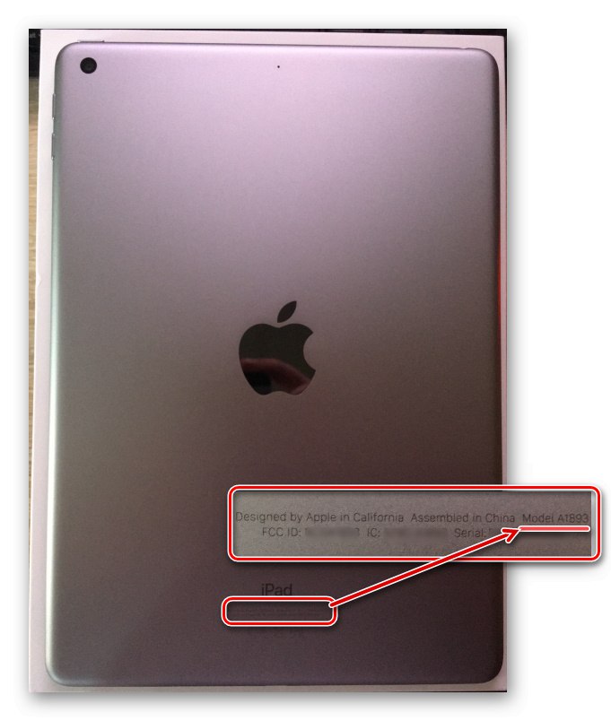شماره مدل iPad را در پشت قاب مشاهده کنید