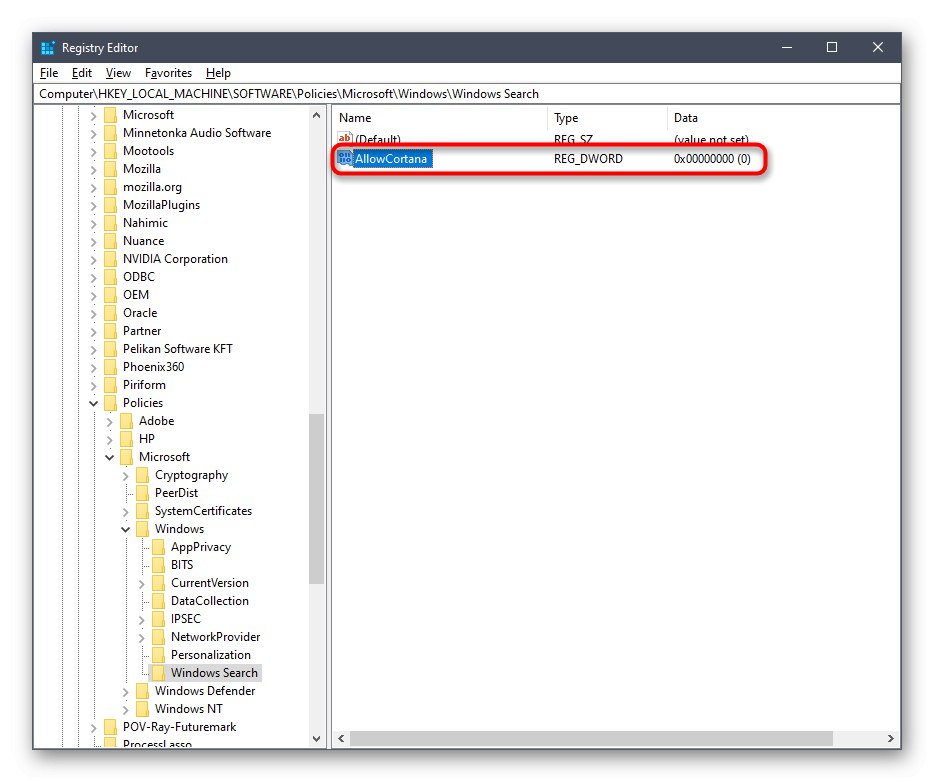 Przejdź do ustawień opcji w Edytorze rejestru, aby wyłączyć Cortanę w systemie Windows 10