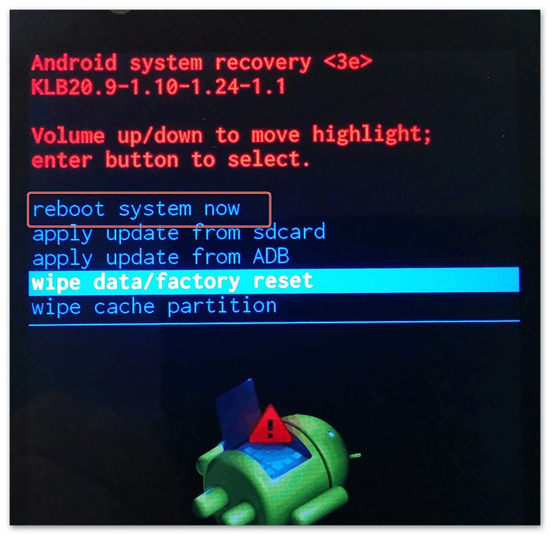 Postopek ponastavitve nastavitev z obnovitvijo v Androidu