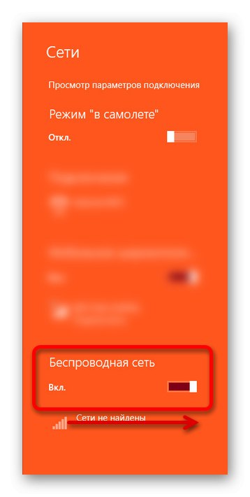 Omogočanje modula Wi-Fi v nastavitvah sistema Windows 8