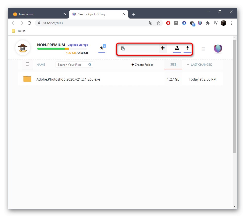 Управління завантаженням торрент-файлу через розширення Seedr в браузері