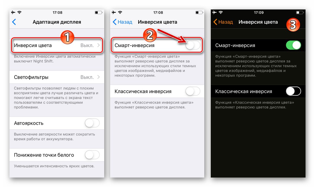 Prilagoditev zaslona iOS 12 - Barvna obrnitev - Aktivirajte možnost pametne inverzije
