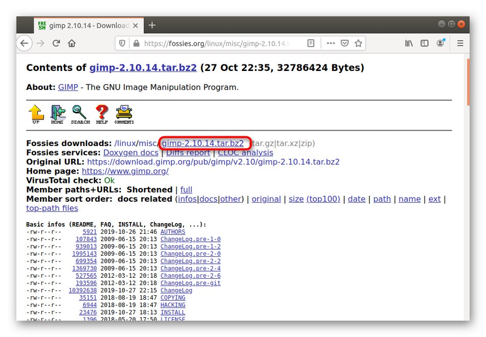 Завантаження архіву для подальшої розпакування TAR.BZ2 в Linux
