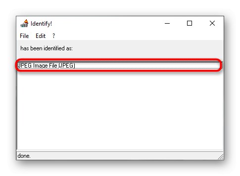 Определяне на разширението на файла чрез програмата за идентифициране в Windows 10