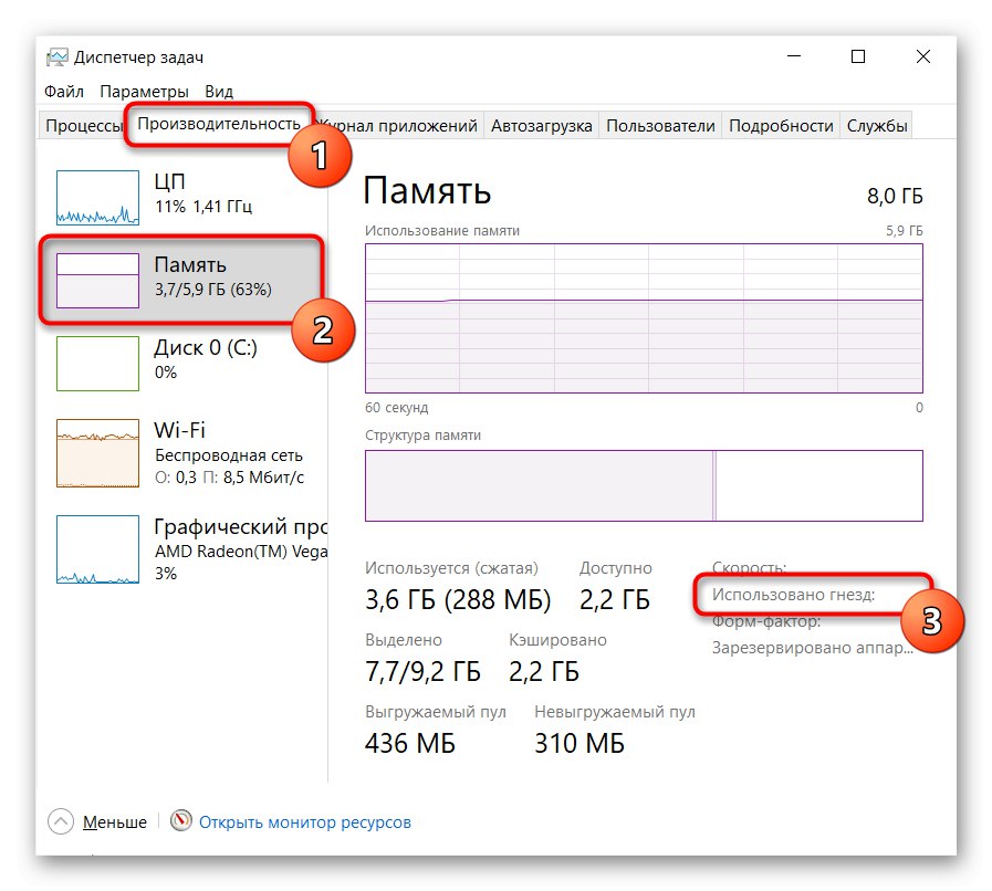 Nedostatek volných slotů RAM při prohlížení prostřednictvím Správce úloh