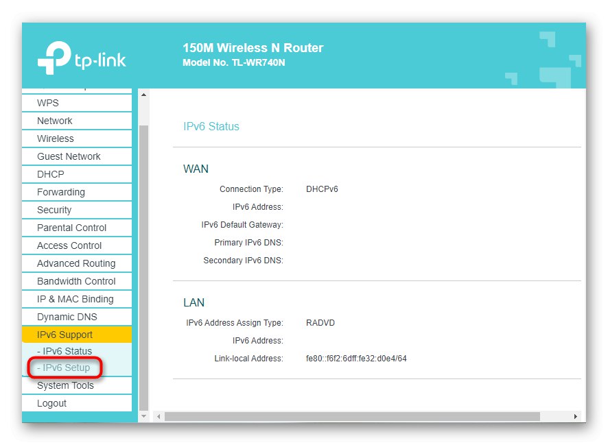 Избиране на меню за настройки на протокола за разрешаване на IPv6 без мрежов достъп в Windows 10