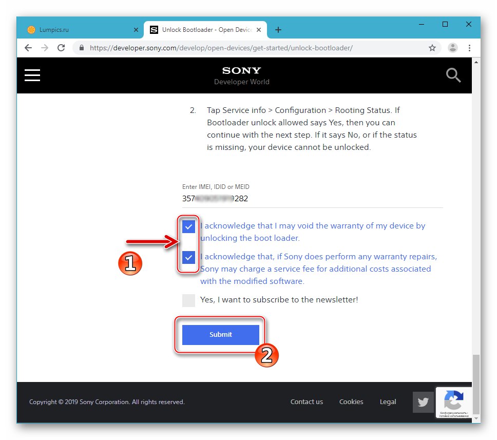 Sony Xperia Z Dobivanje koda za otključavanje pokretačkog programa sa službenog web mjesta proizvođača