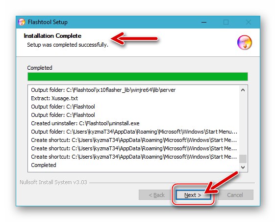 Sony Xperia Z Flashtool dovršava instalaciju aplikacije