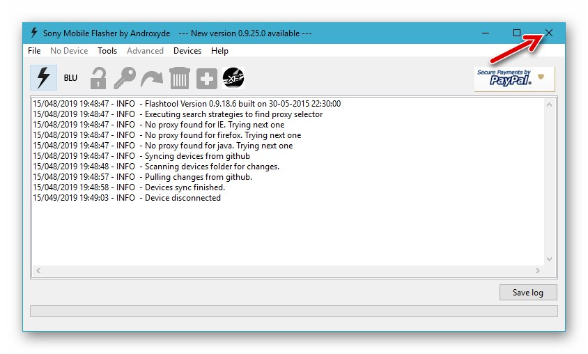 Program Sony Xperia Z Flashtool spreman je za rad