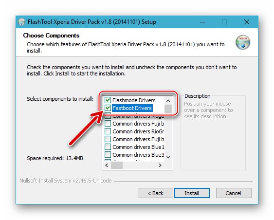 Sony Xperia Z instalira upravljačke programe za odabir firmware-a Flashmode Drivers i Fastboot Drivers