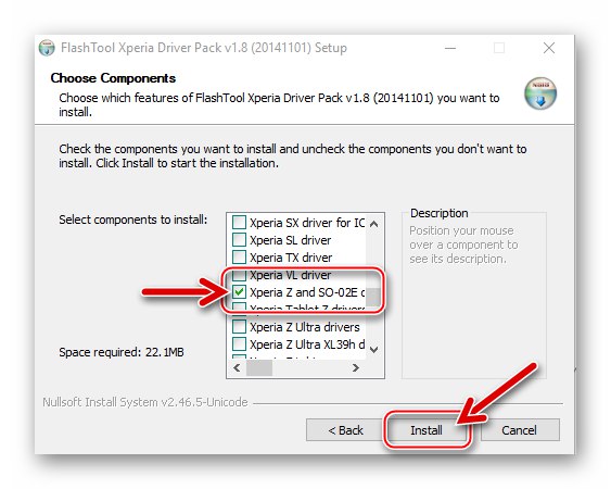 Sony Xperia Z instalira upravljačke programe iz Flashtool kompleta Xperia Z i SO-02E
