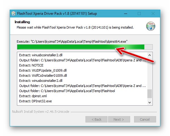 Postupak raspakiranja upravljačkog programa Sony Xperia Z za Flashtool