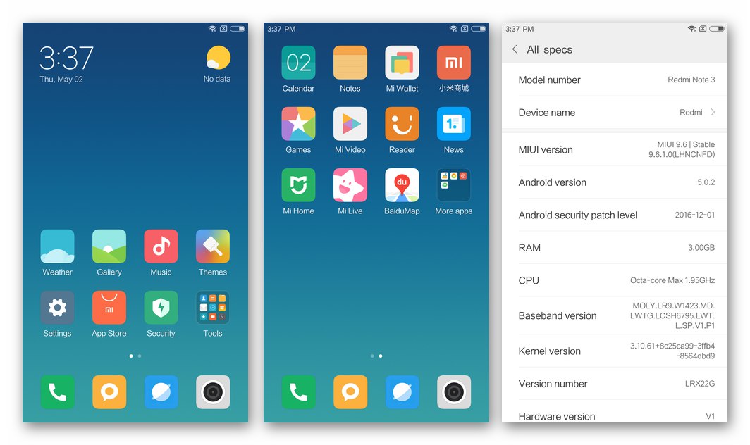 Xiaomi Redmi Note 3 MTK официална MIUI компилация е възстановена на смартфон чрез Mi Phone Assistant