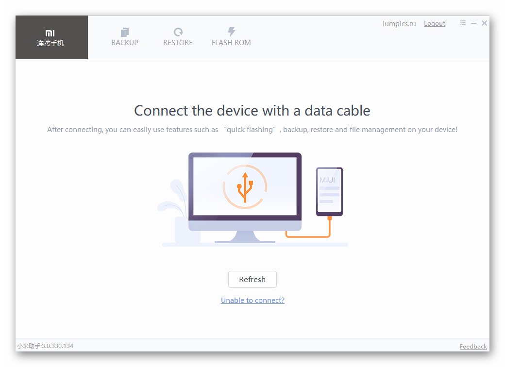 Xiaomi Redmi 3 (PRO) MiPhoneAssitant для прошивки підключити телефон в режимі Рекавері