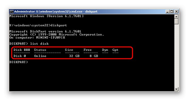 Wyświetlanie listy dysków w trybie rozwiązywania problemów w systemie Windows 7