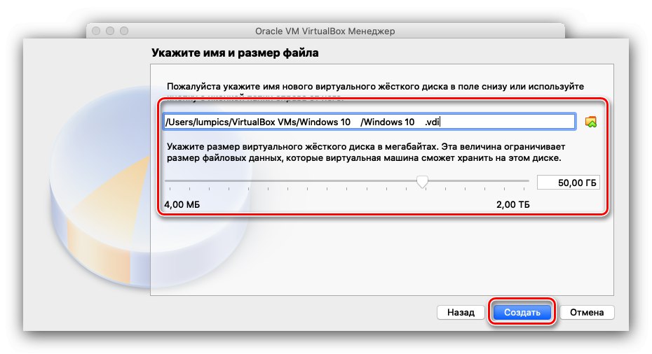 Velikost trdega diska Windows 10 za namestitev v macOS prek VirtualBox