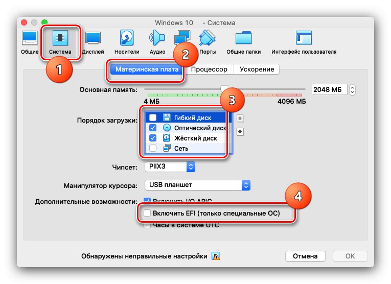 Nastavitve medijev za Windows 10 za namestitev v macOS prek VirtualBox