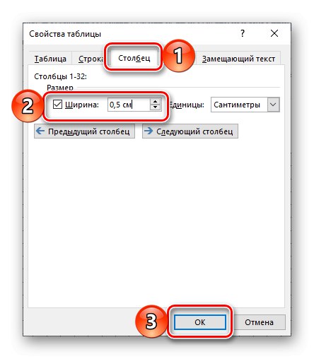 Promijenite širinu stupca u tablici u dokumentu Microsoft Word